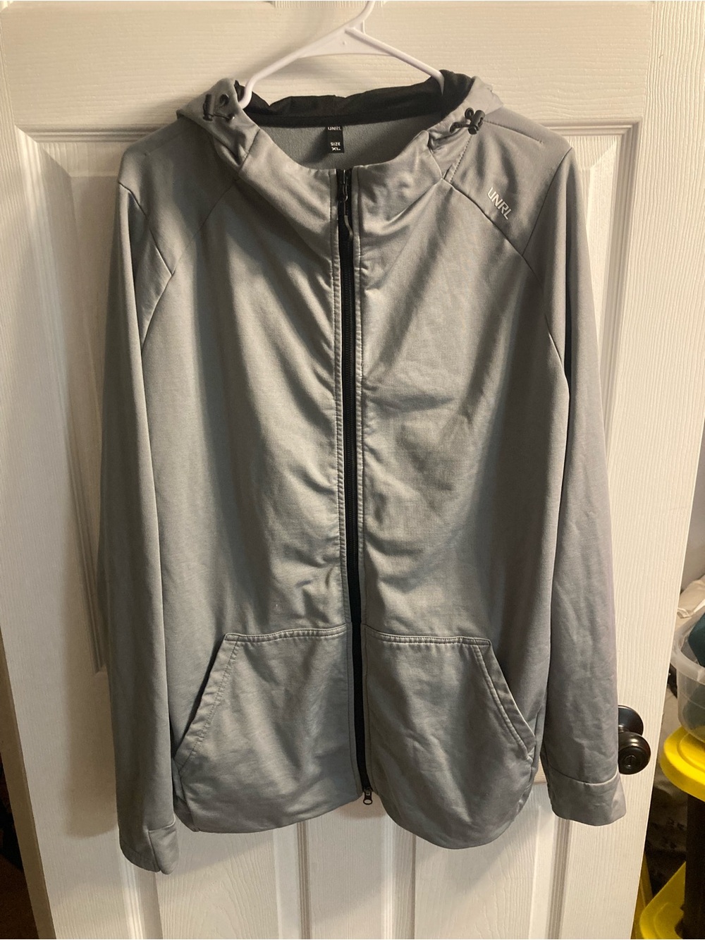 UNRL Men's Gray Lightweight Hooded Shirt Jacket